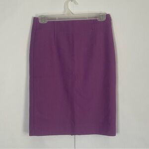 J. Crew Purple Wool Pencil Skirt Womens Size 0 Office Work University Preppy
